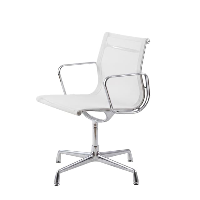 Krzesło biurowe EA107, biała siatka, odnowione, proj. Ch. & R. Eames, Vitra - WYMIARY