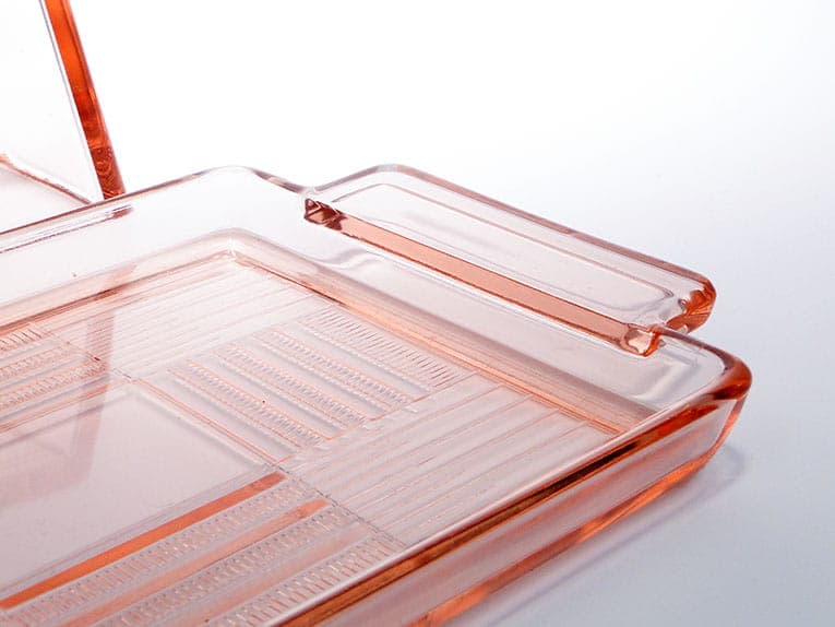 Cheese container Art Deco, pink glass, Germany, 1920s - 366343