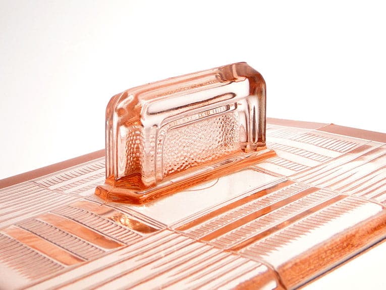 Cheese container Art Deco, pink glass, Germany, 1920s - 366337