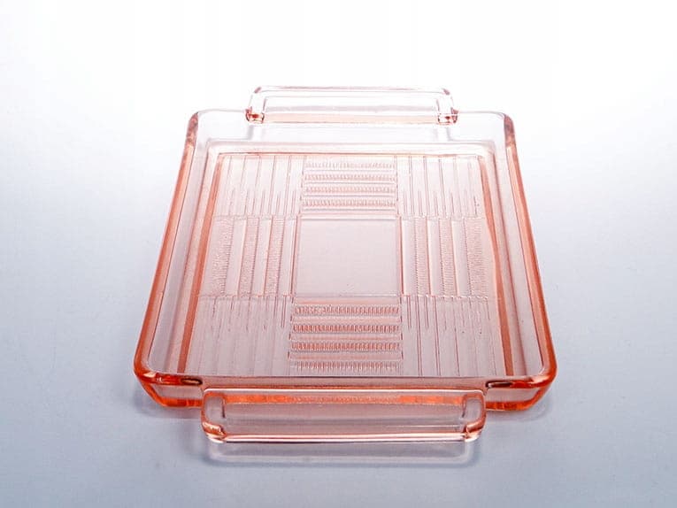 Cheese container Art Deco, pink glass, Germany, 1920s - 366344