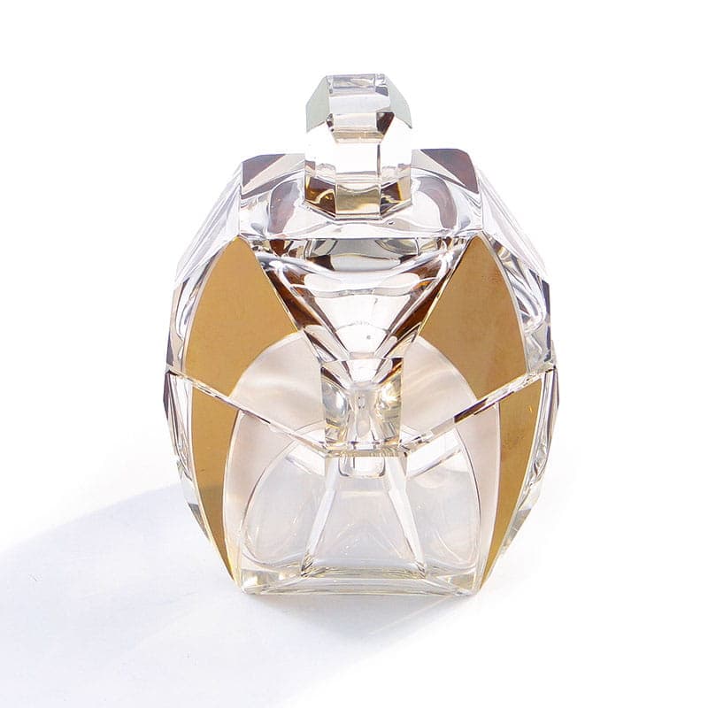 Bonbonniere Art Deco, clear crystal, gold gilding, by K. Palda, Czechia, 1930s - 366373