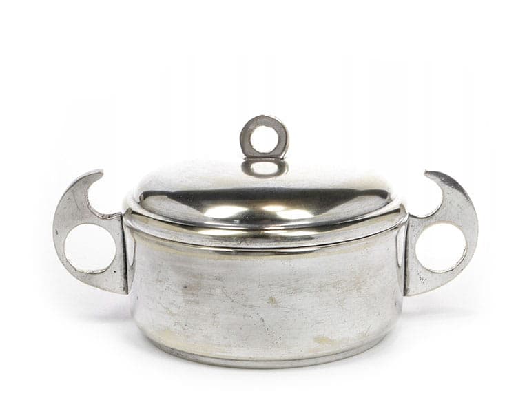 Butter Dish Art Deco, silver-plated brass, crystal, Poland, 1930s - 366399