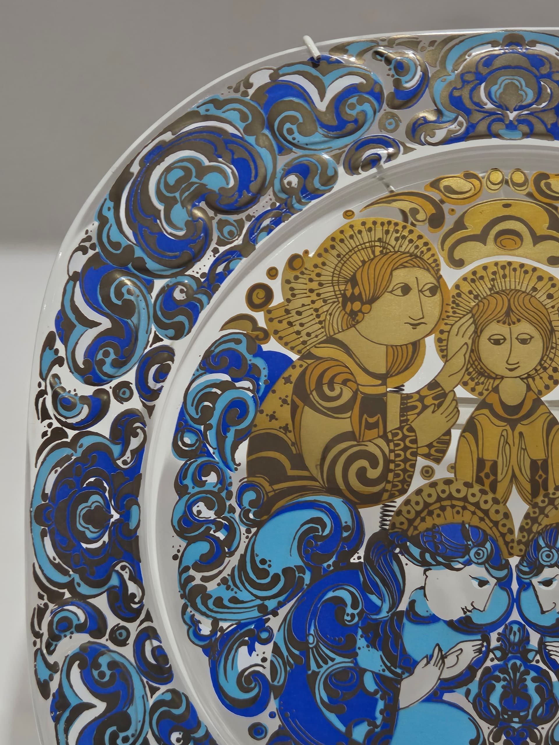 Plate 100 Jahre Rosenthal, transparent gilded crystal, by B. Wiinblad, Germany, 1970s - 366475