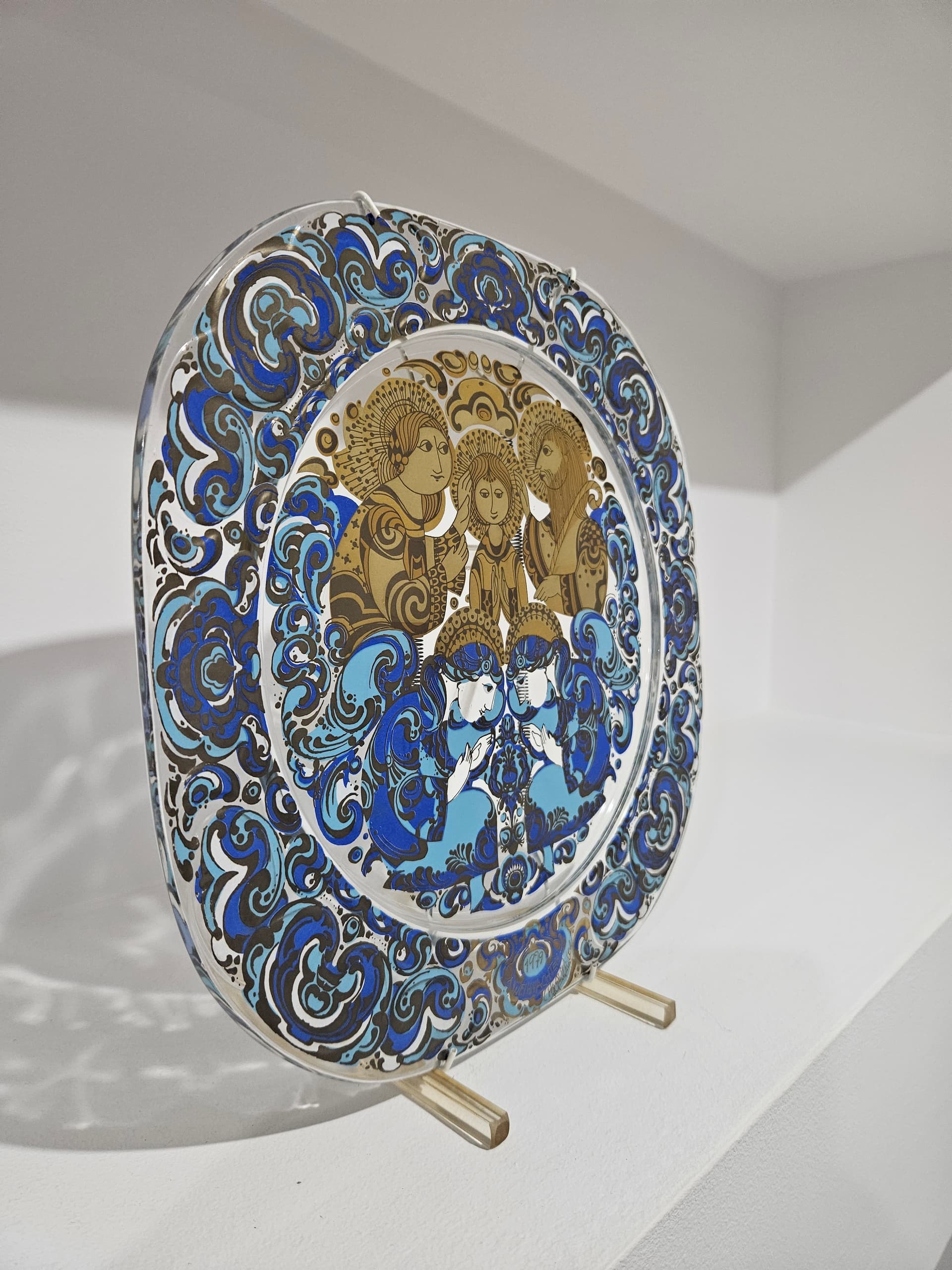 Plate 100 Jahre Rosenthal, transparent gilded crystal, by B. Wiinblad, Germany, 1970s - 366481