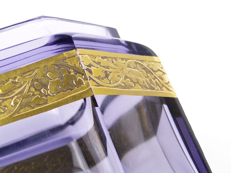Box Art Deco, amethyst crystal, gilded, Moser, Czech Republic, 1920s - 366499
