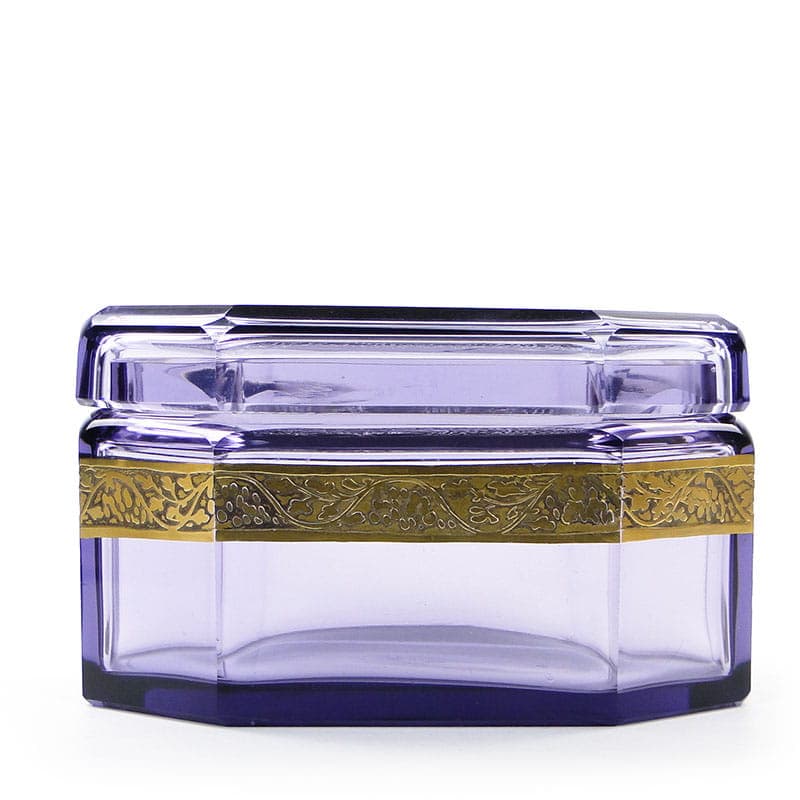 Box Art Deco, amethyst crystal, gilded, Moser, Czech Republic, 1920s - 366495