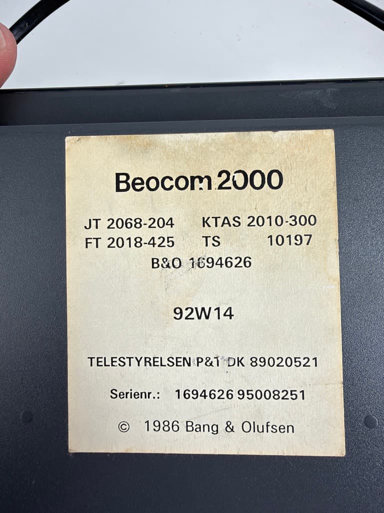 Set of two telephones Beocom 2000 and BeoCom 6000, black, plastic, aluminum, Bang & Olufsen, Denmark, 1980s. - 366535