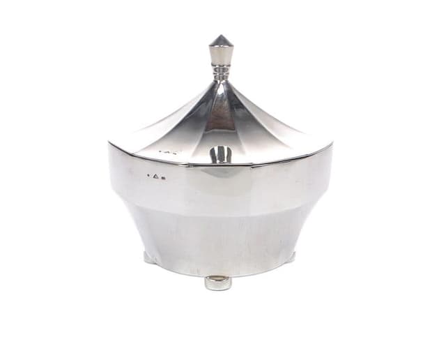 Bonbonniere Art Deco, silver silver, gilding gold, Czechia, 1920s - DIMENSION
