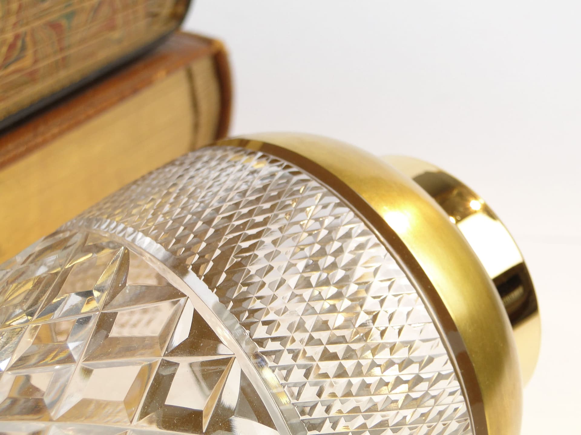 Bar shaker Art Deco, clear crystal, gold brass, Germany, 1920s - 366582