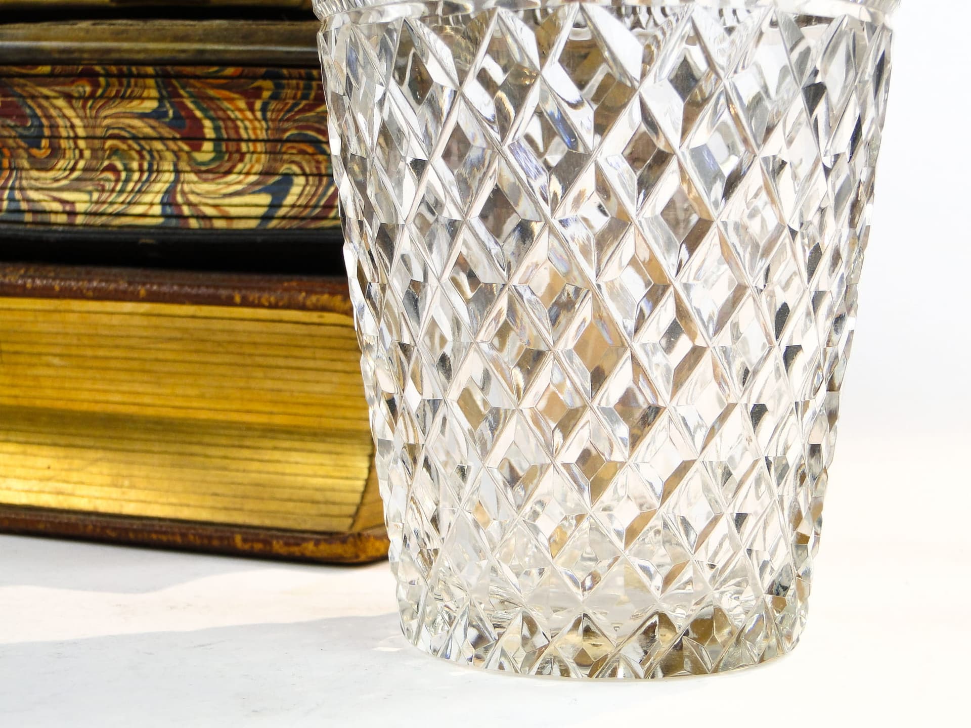 Bar shaker Art Deco, clear crystal, gold brass, Germany, 1920s - 366587