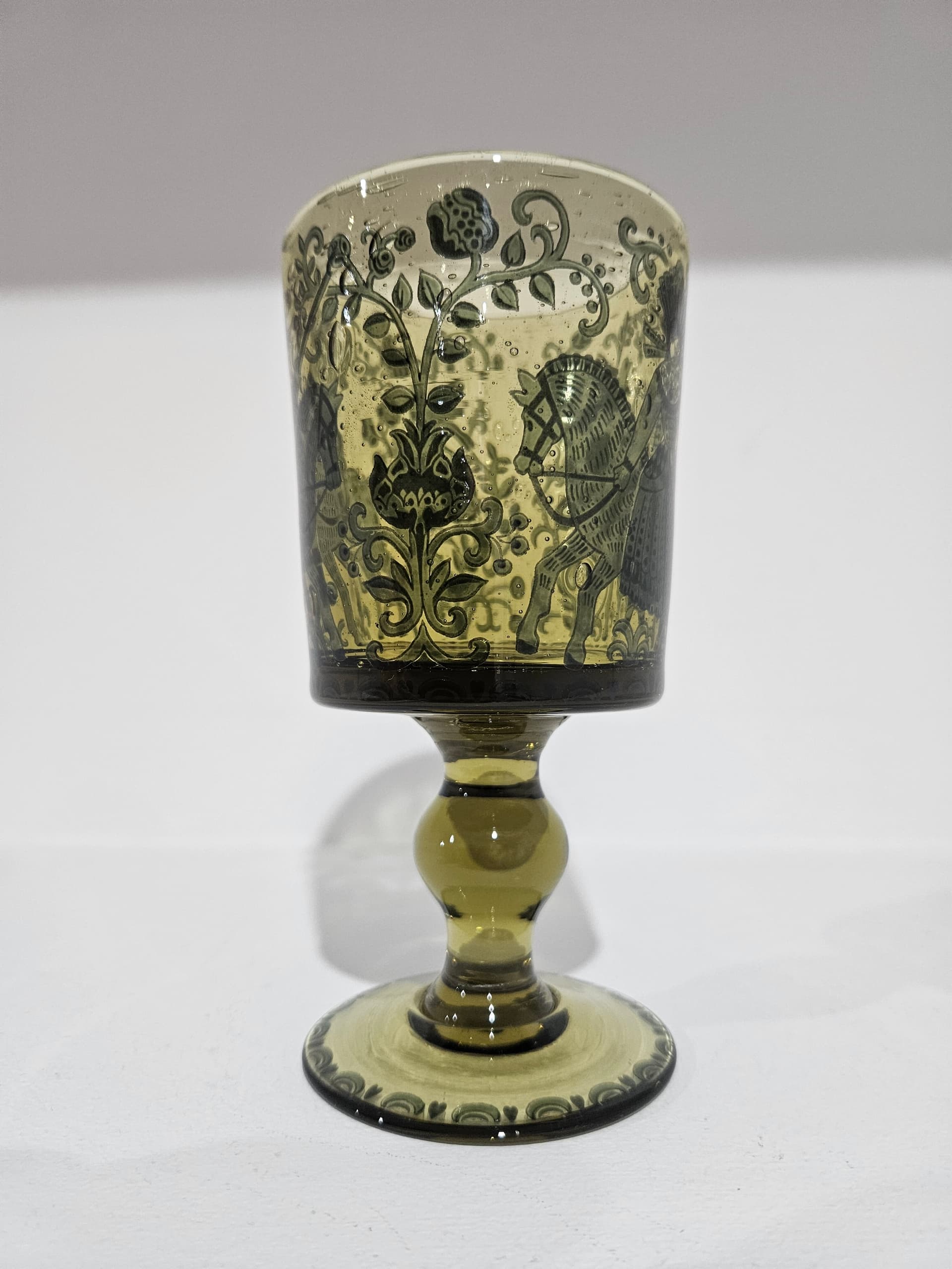 Goblet, green crystal, Germany, 1960s - 366593