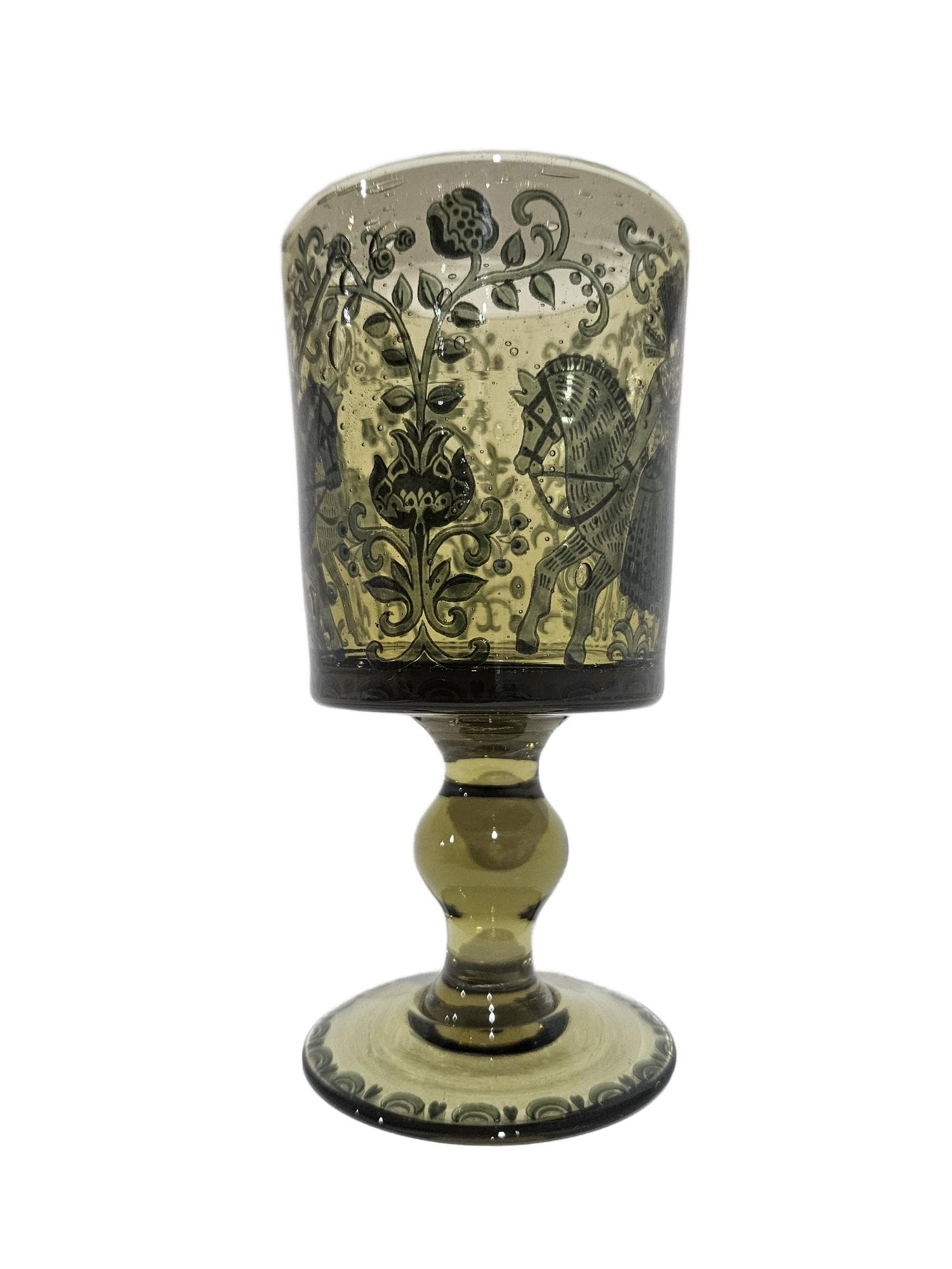 Goblet, green crystal, Germany, 1960s