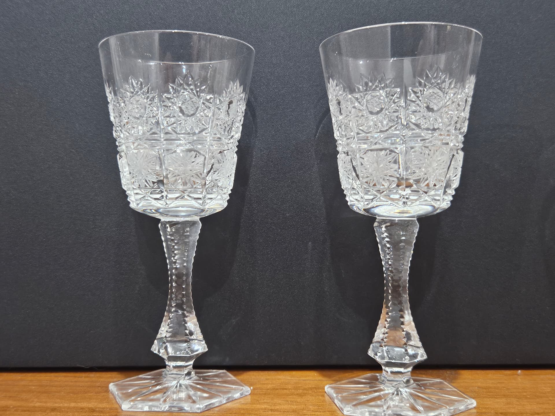 Set of six liqueur glasses, clear crystal, Bohemia, Czechoslovakia, 1960s - 366604