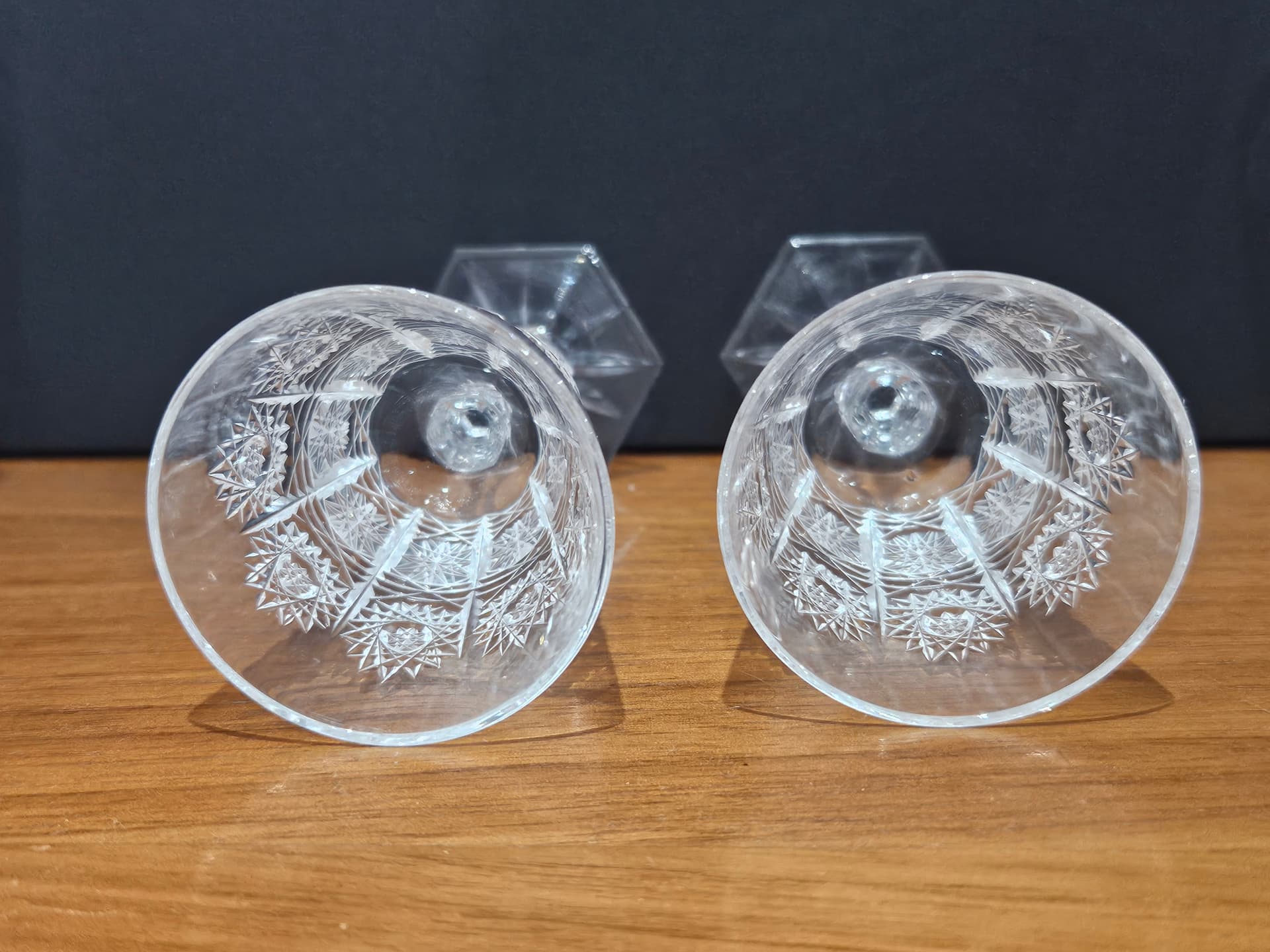 Set of six liqueur glasses, clear crystal, Bohemia, Czechoslovakia, 1960s - 366607