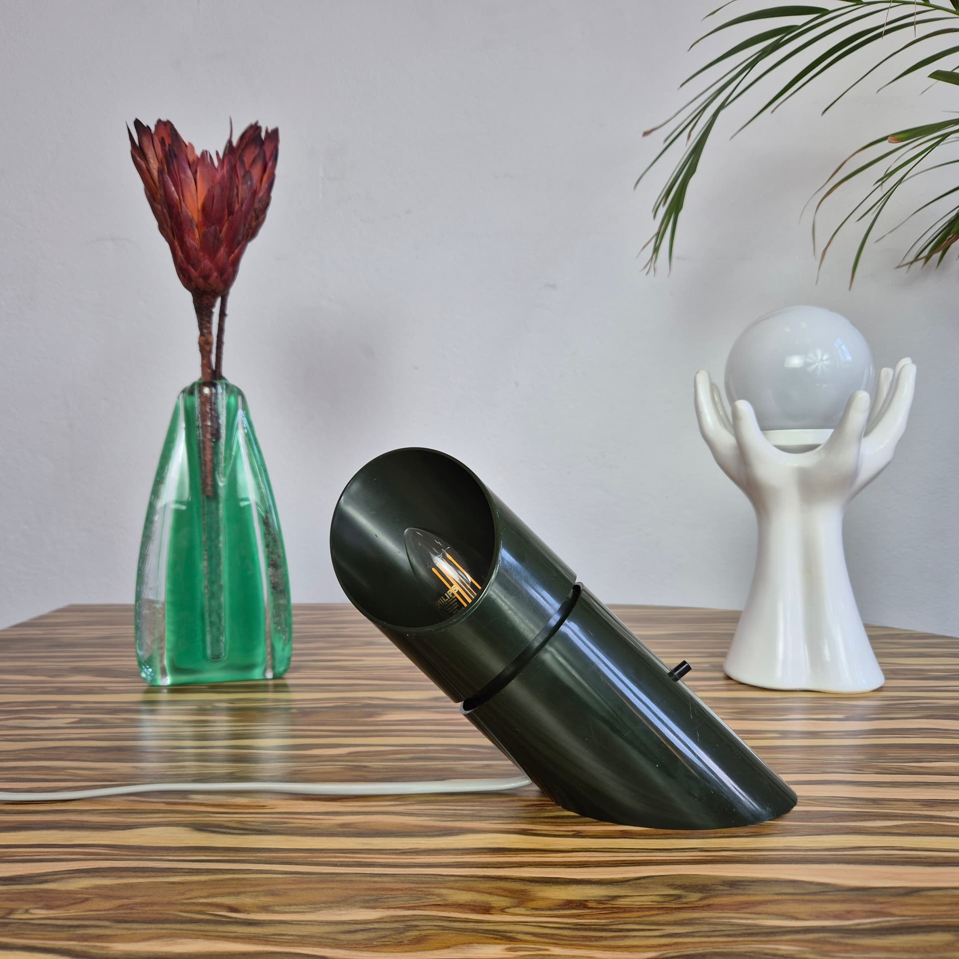 Wall lamp Phister, green black metal, by H. Due, Fog & Mørup, Denmark, 1970s. - 366636