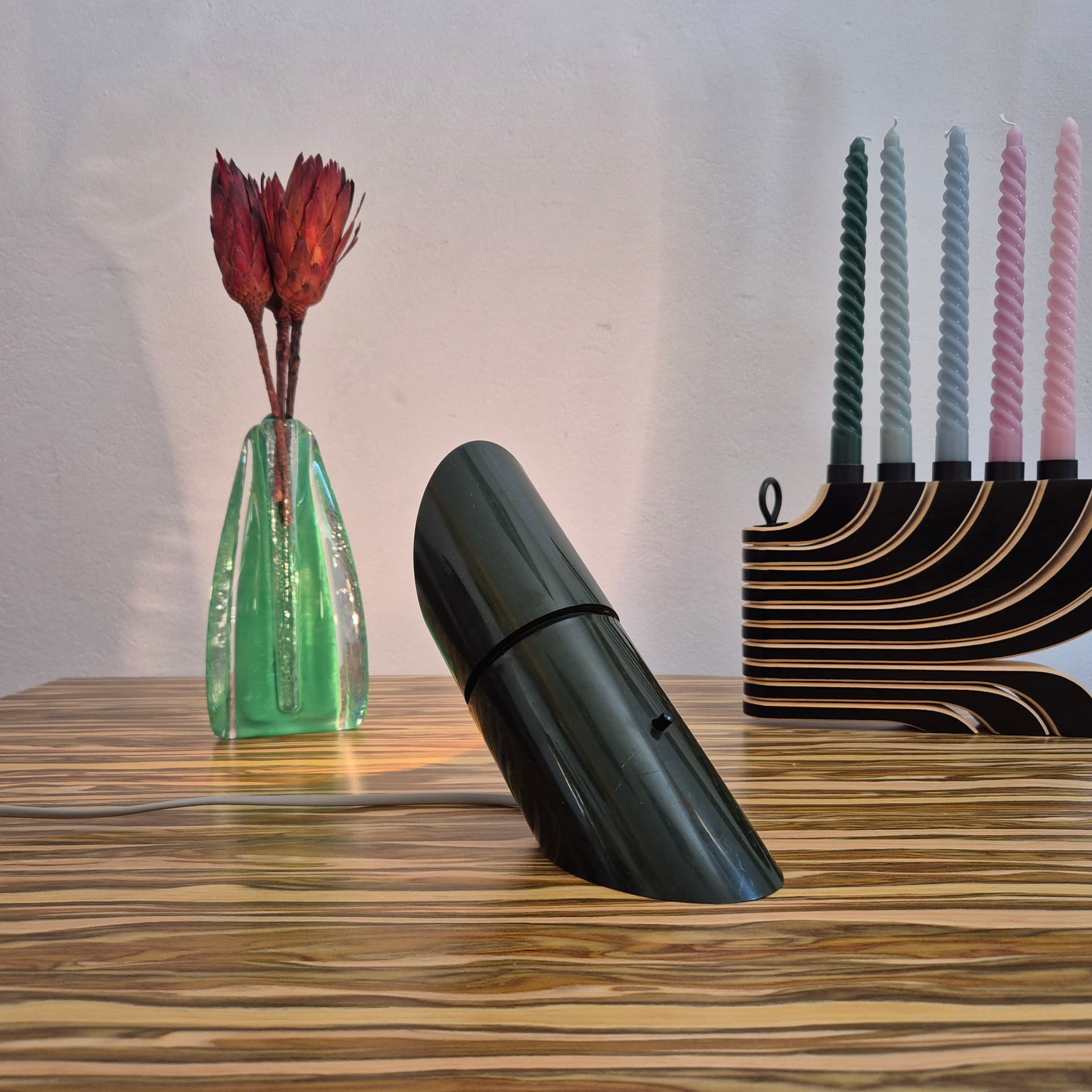 Wall lamp Phister, green black metal, by H. Due, Fog & Mørup, Denmark, 1970s. - 366642