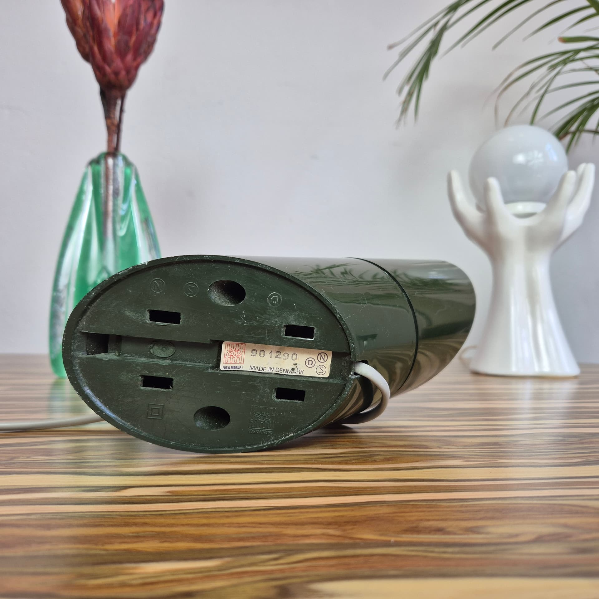 Wall lamp Phister, green black metal, by H. Due, Fog & Mørup, Denmark, 1970s. - 366640