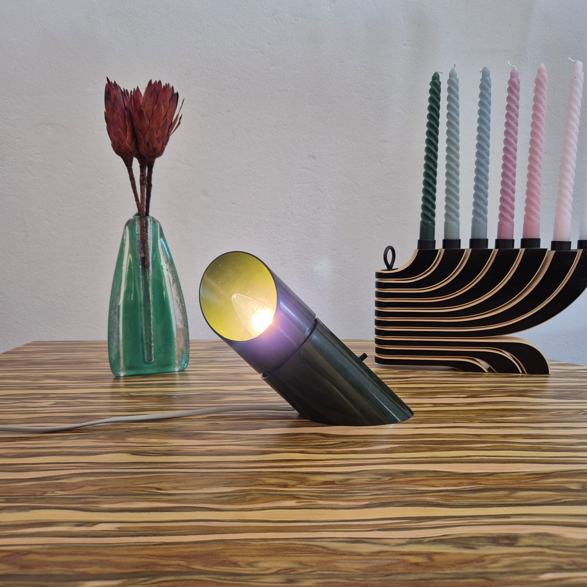 Wall lamp Phister, green black metal, by H. Due, Fog & Mørup, Denmark, 1970s. - 366643