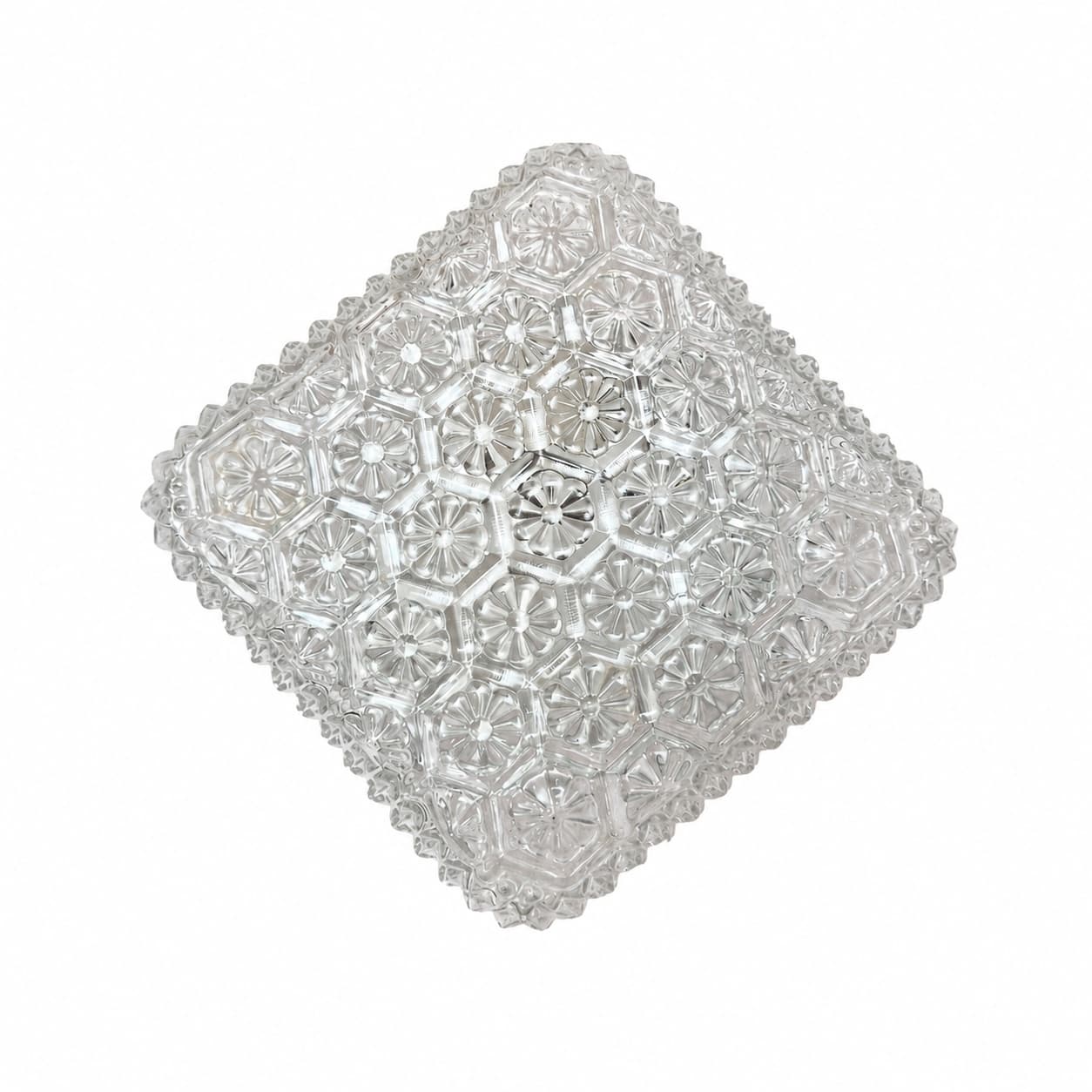 Ceiling or wall lamp, transparent glass, Germany, 1980s. - 366652