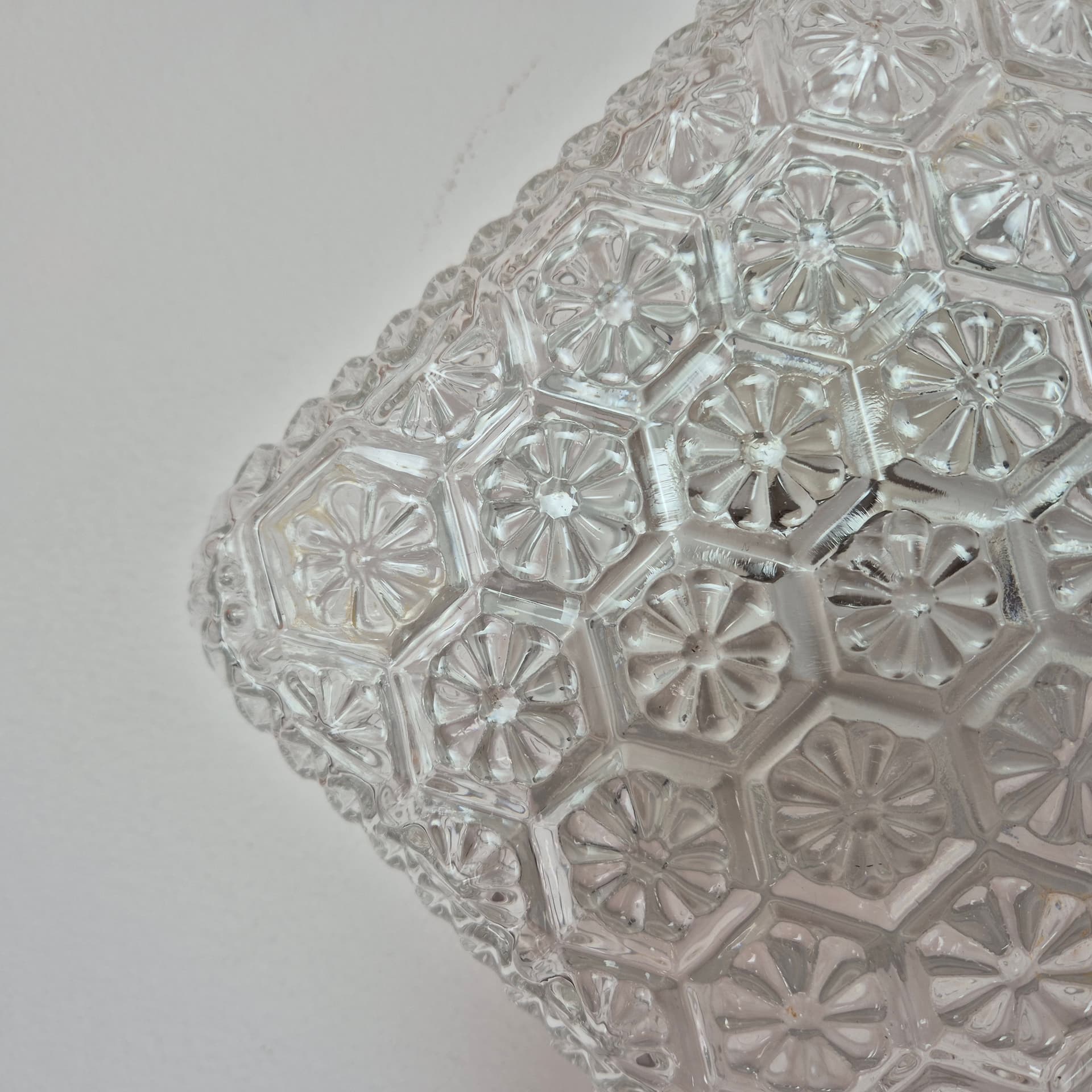 Ceiling or wall lamp, transparent glass, Germany, 1980s. - 366648