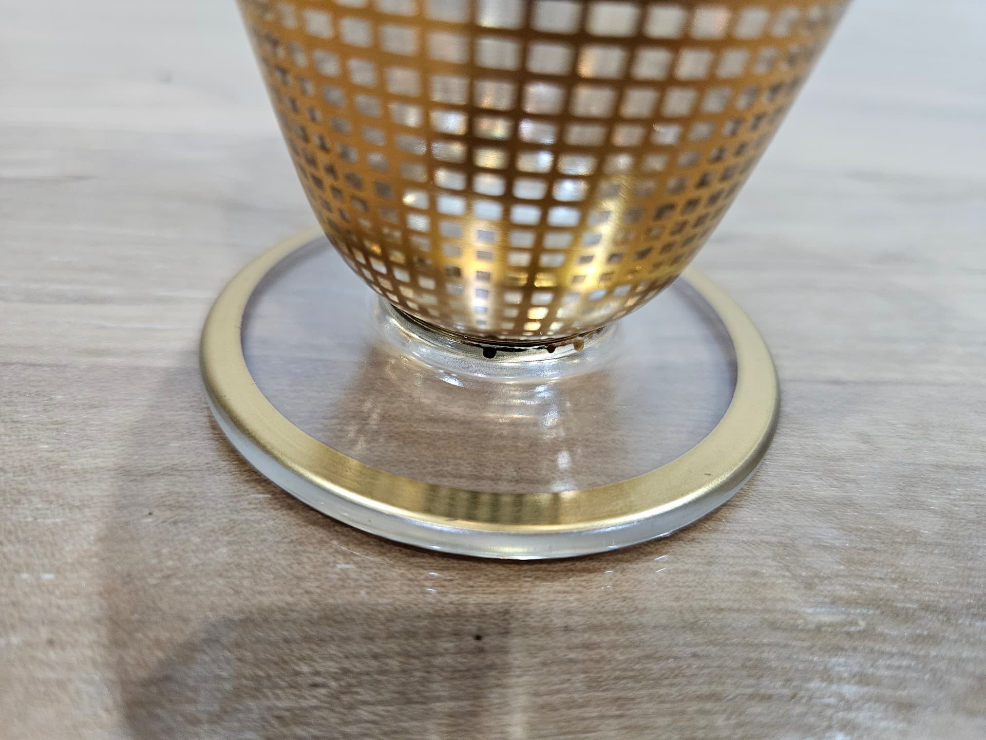 Vase Art Deco, clear glass, gilded, Brüder Podbira, Czechoslovakia, 1930s - 366697