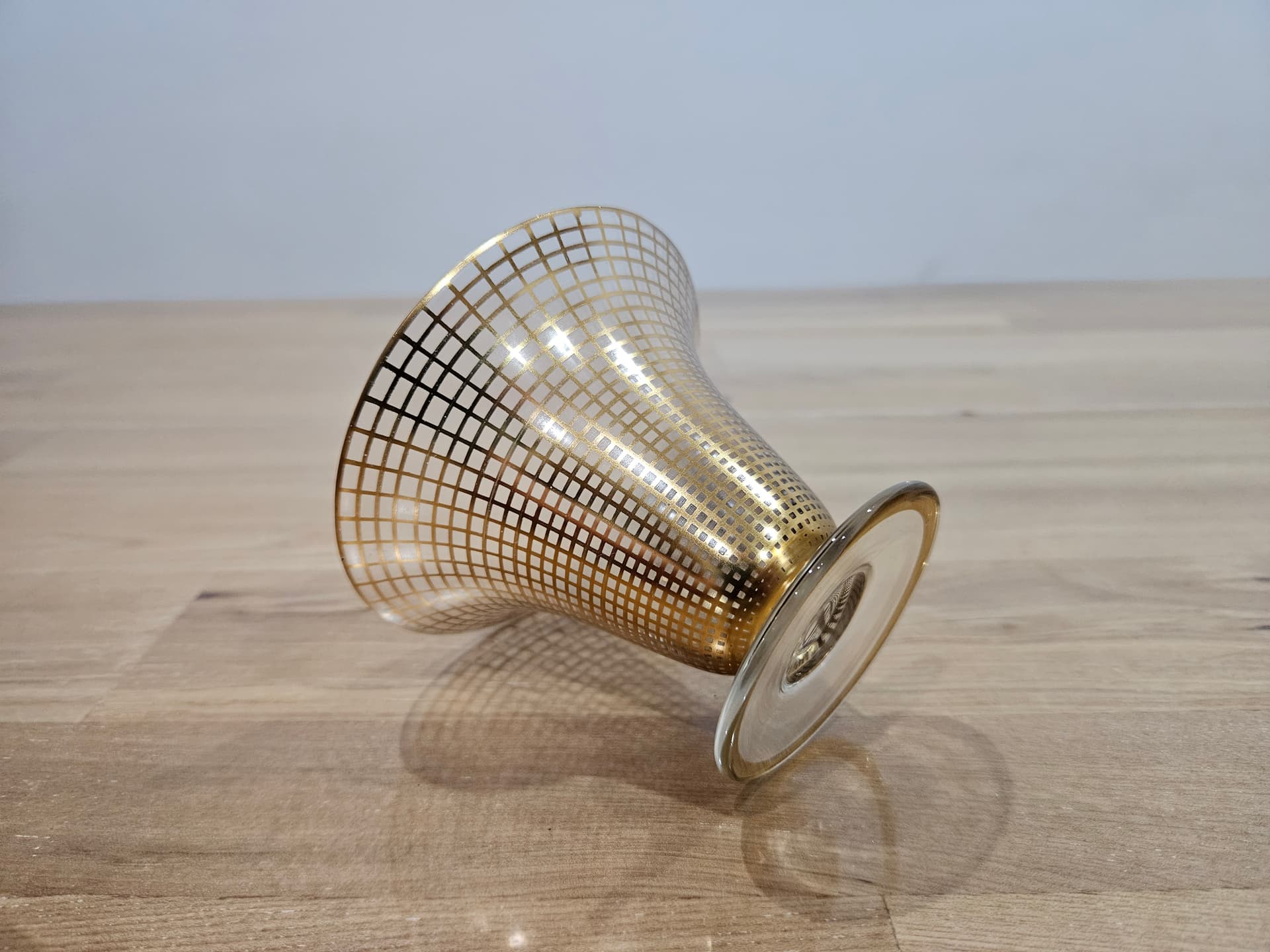 Vase Art Deco, clear glass, gilded, Brüder Podbira, Czechoslovakia, 1930s - 366695