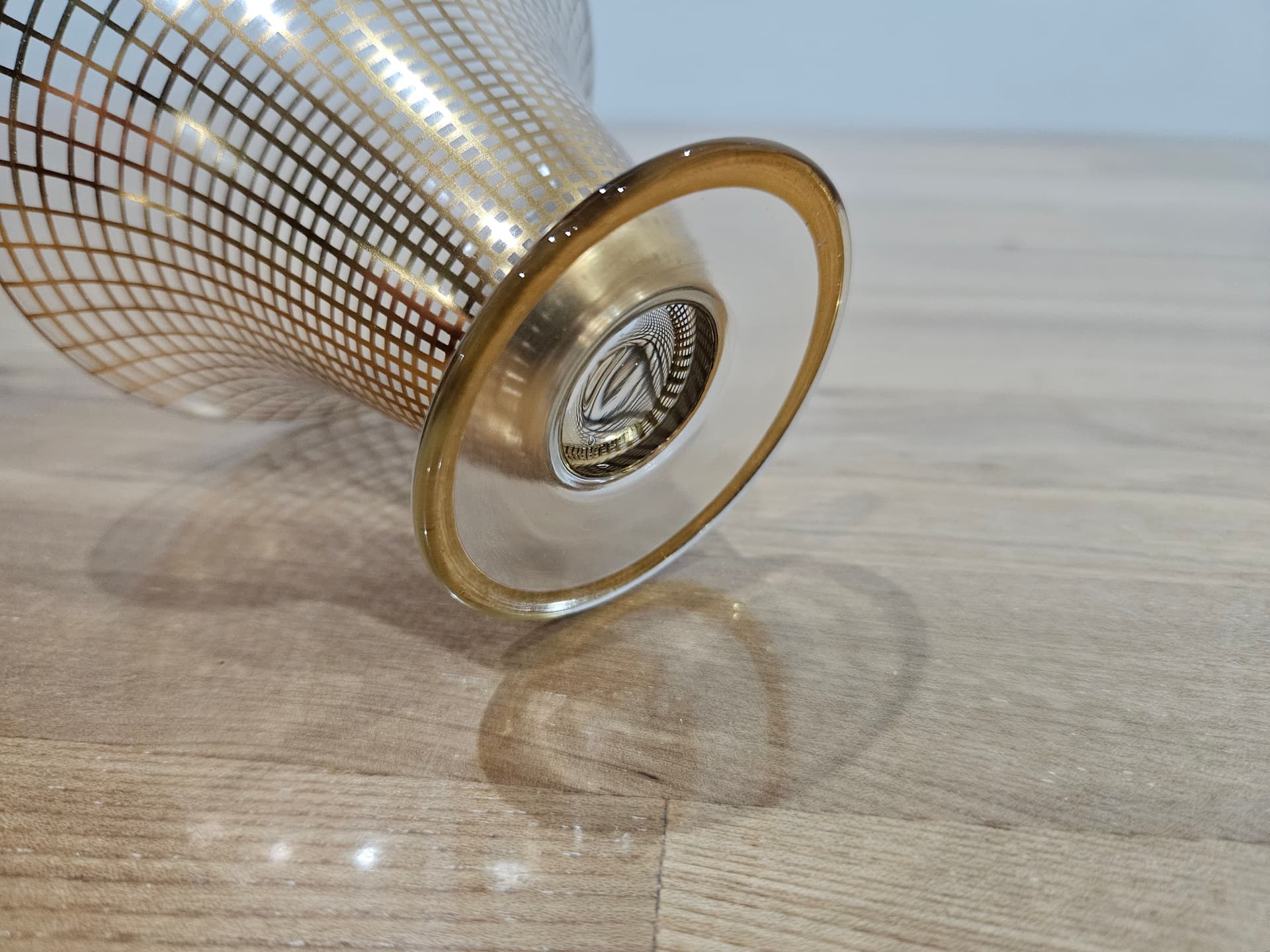 Vase Art Deco, clear glass, gilded, Brüder Podbira, Czechoslovakia, 1930s - 366694