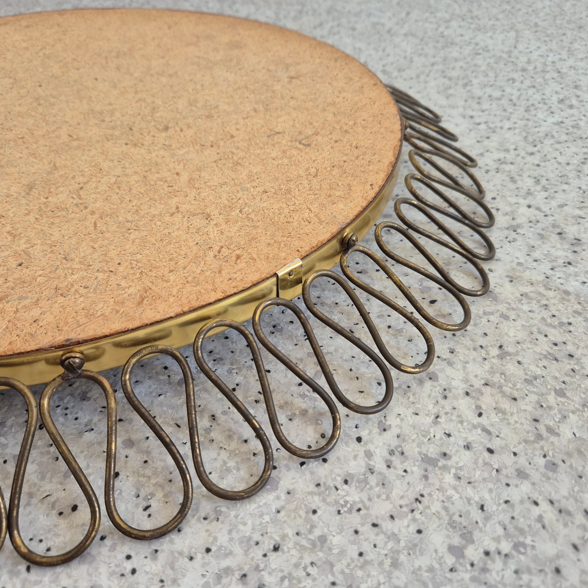 Wall Mirror Sunburst, gold black metal, Sweden, 1960s. - 366706