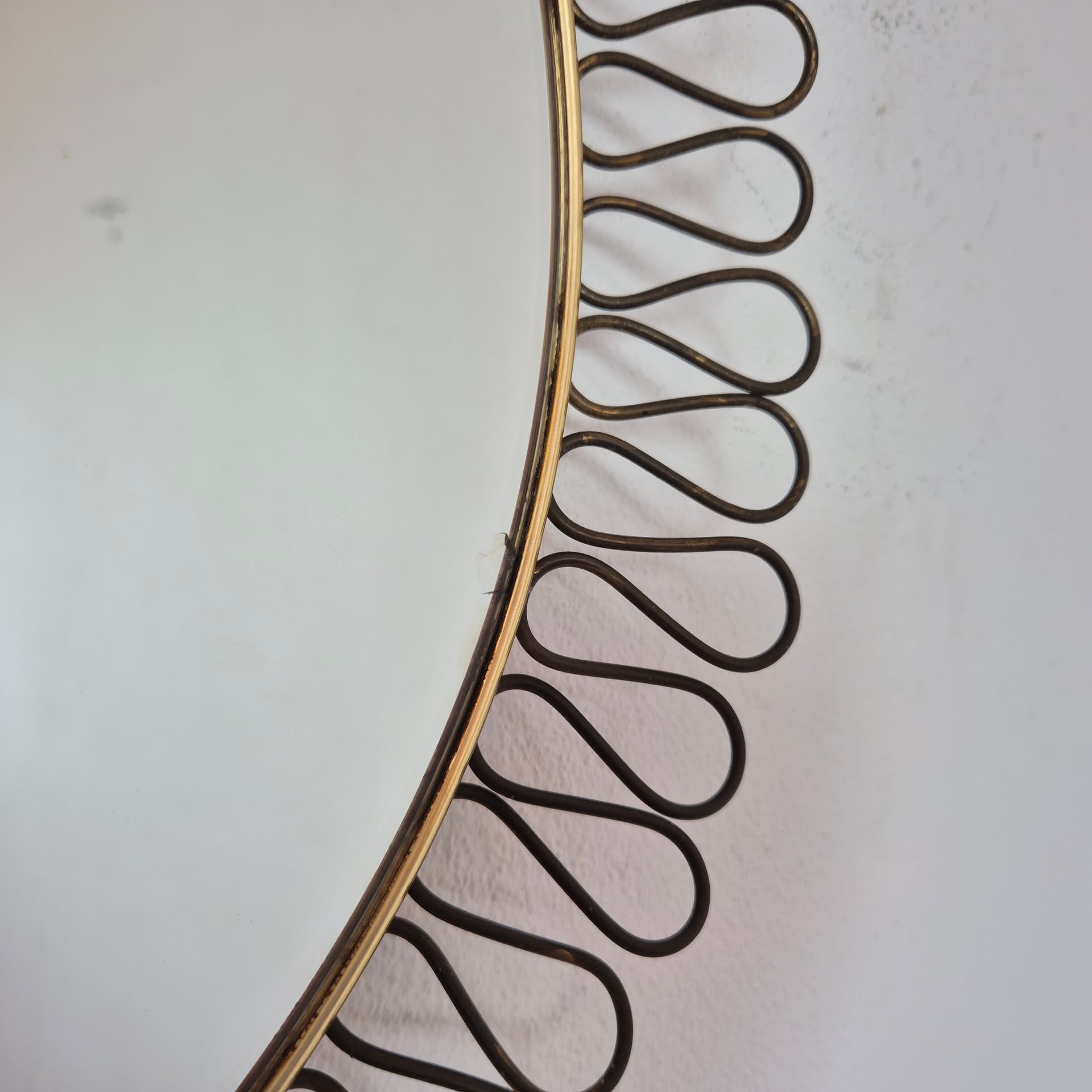 Wall Mirror Sunburst, gold black metal, Sweden, 1960s. - 366701