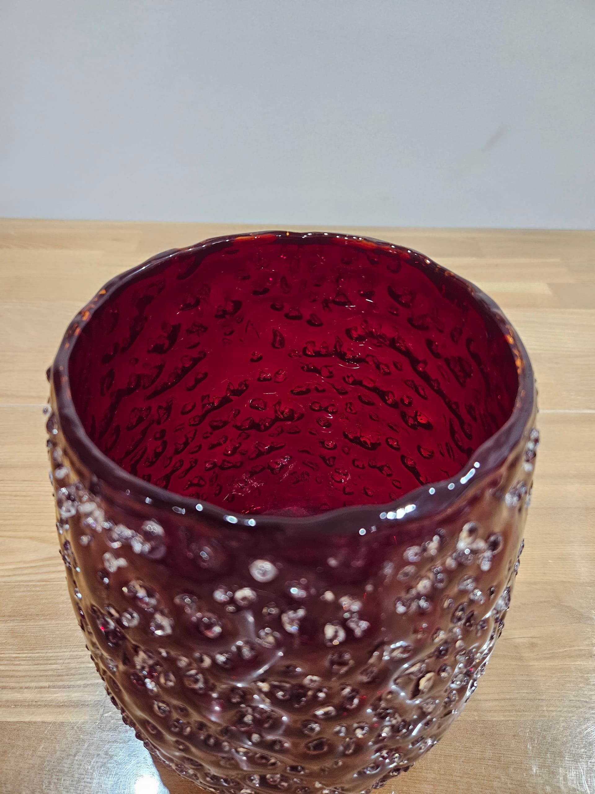 Lantern ICE, red clear glass, Villeroy & Boch, Germany, 1980s. - 366711