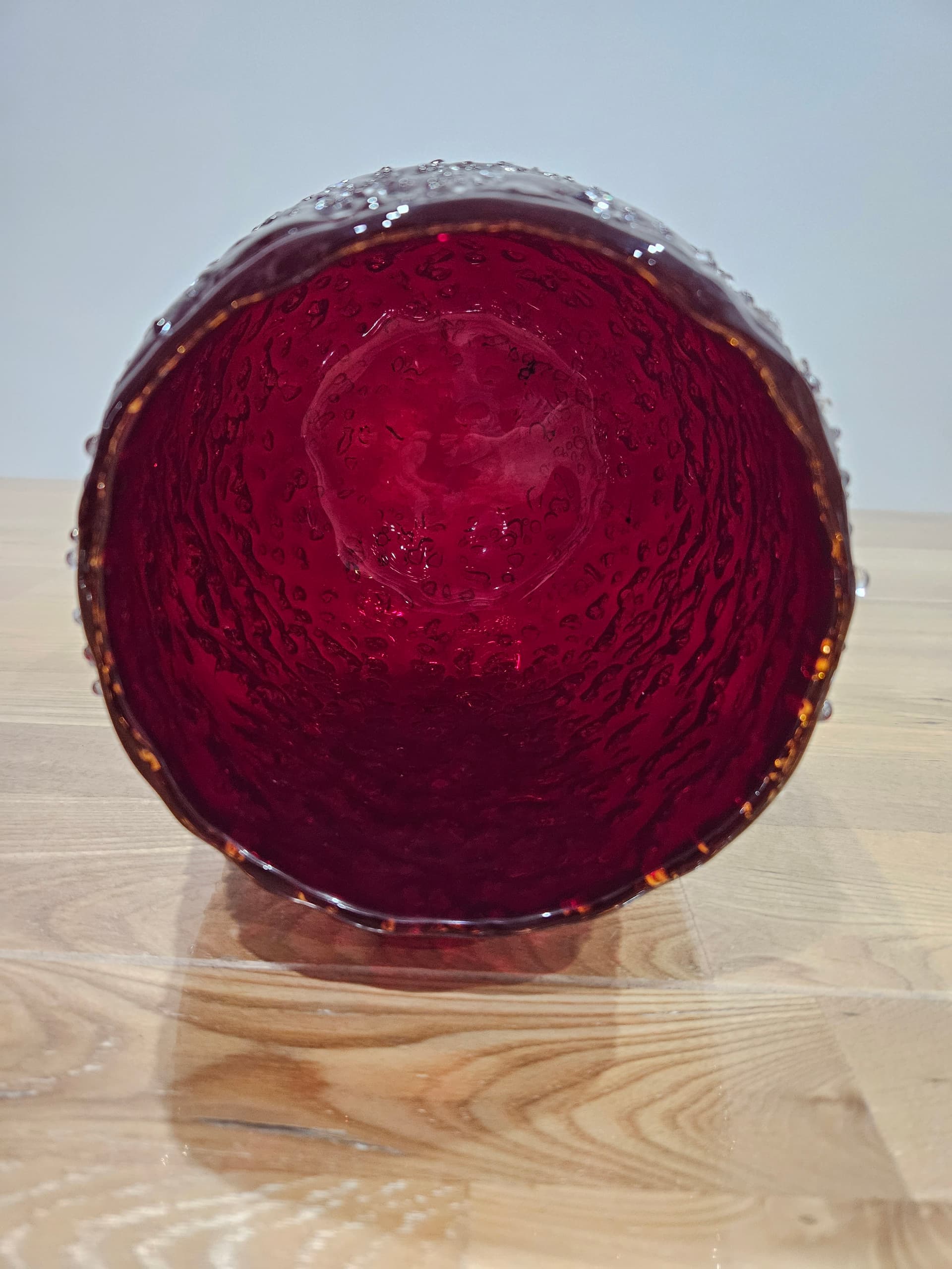 Lantern ICE, red clear glass, Villeroy & Boch, Germany, 1980s. - 366712