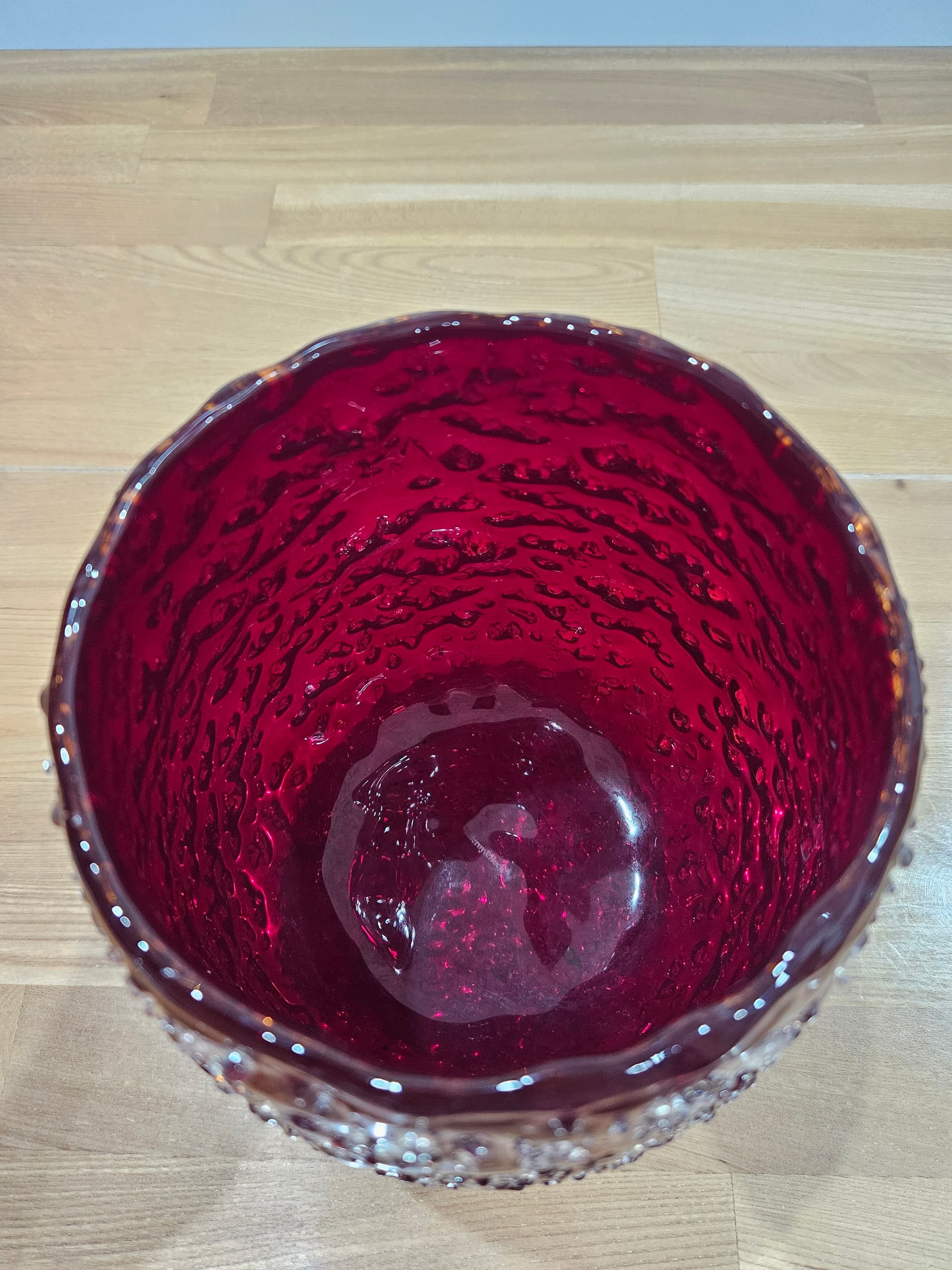 Lantern ICE, red clear glass, Villeroy & Boch, Germany, 1980s. - 366715