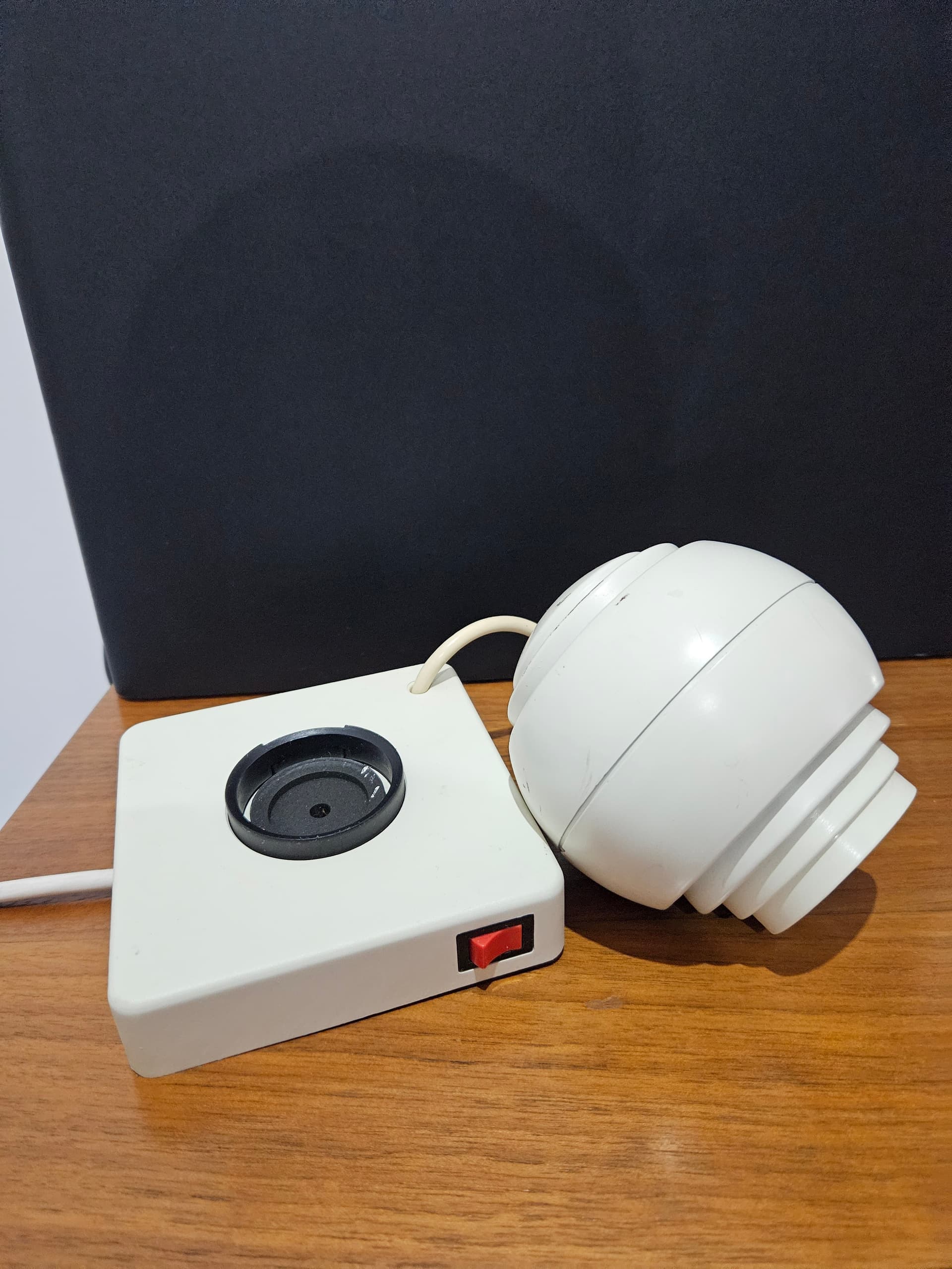 Table lamp Spotlight 42801, white red, metal plastic, by Schlagheck & Schultes, OSRAM, Germany, 1980s - 366844