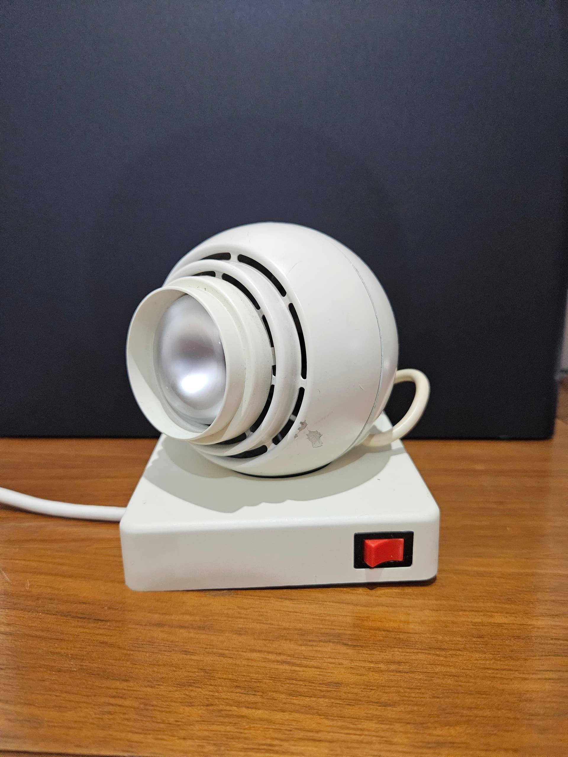 Table lamp Spotlight 42801, white red, metal plastic, by Schlagheck & Schultes, OSRAM, Germany, 1980s - 366846