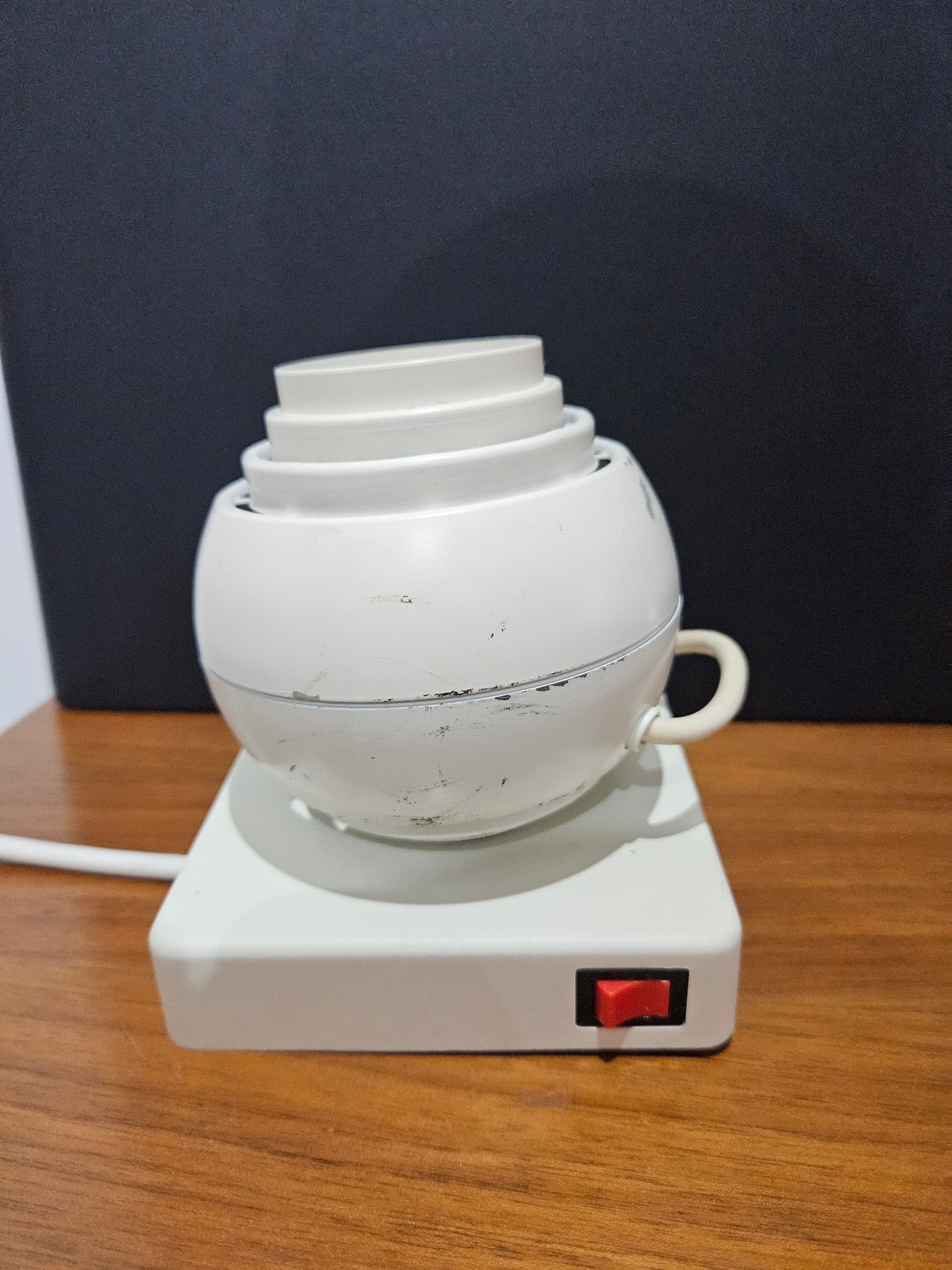 Table lamp Spotlight 42801, white red, metal plastic, by Schlagheck & Schultes, OSRAM, Germany, 1980s - 366845