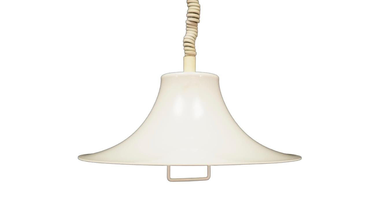 Lampa wisząca, biały, plastik, Fog & Mørup, Dania, lata 70.
