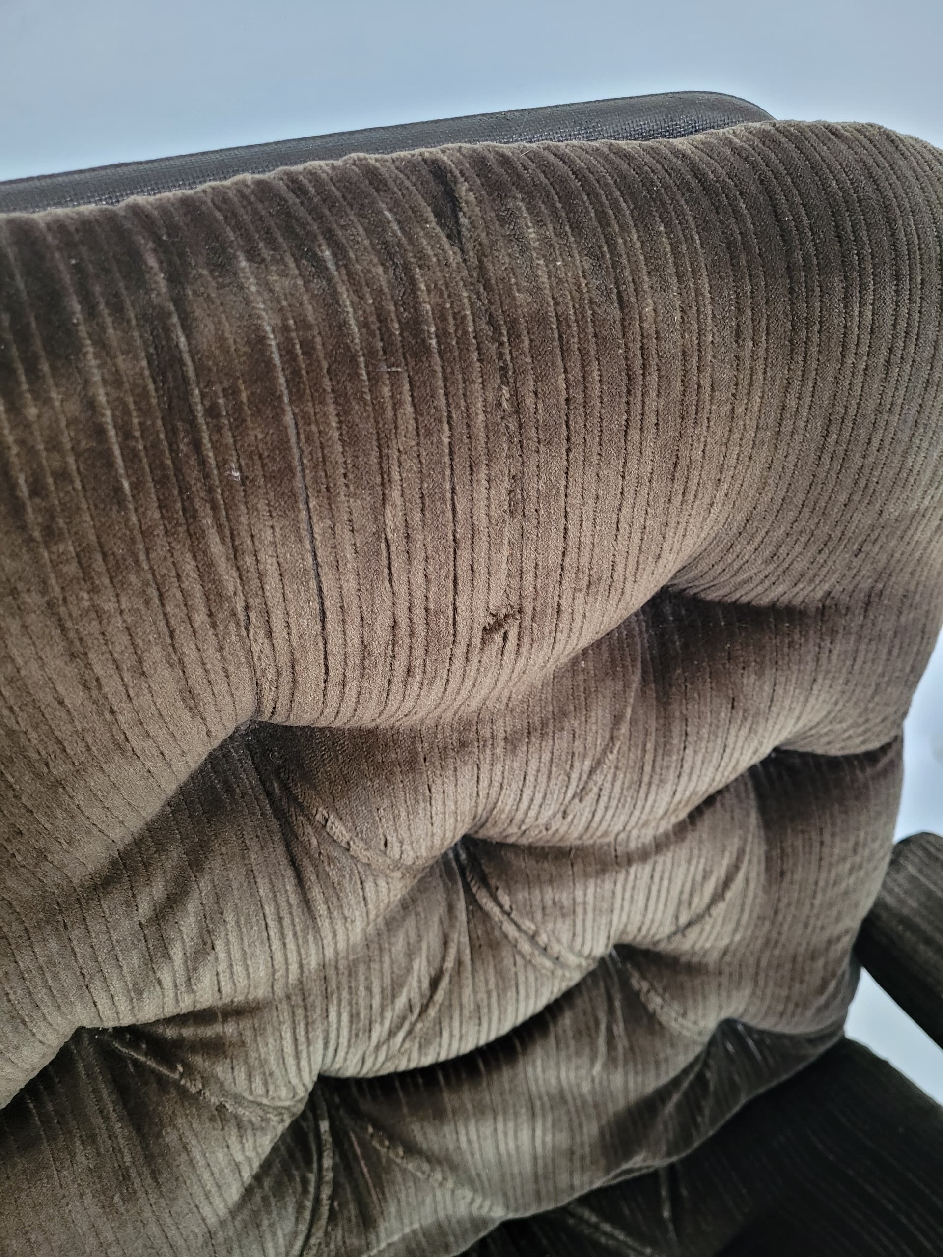Fotel z podnóżkiem Stressless, aksamit brązowy, stal polerowana, Ekornes, Norwegia, lata 60. - 366980