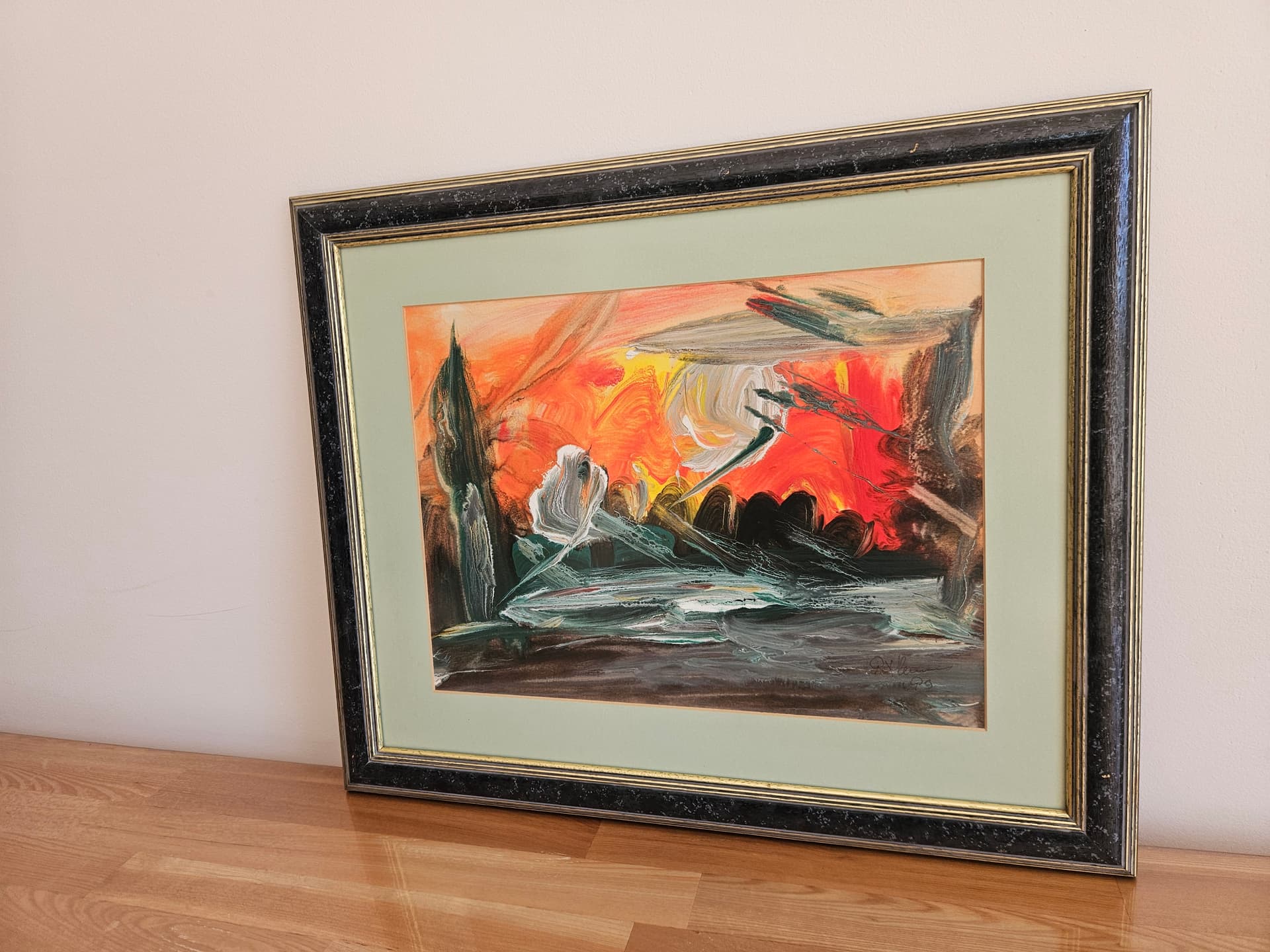Painting Abstract Expressionism, 57x46.5 cm, canvas, wood, 1990s - 367050