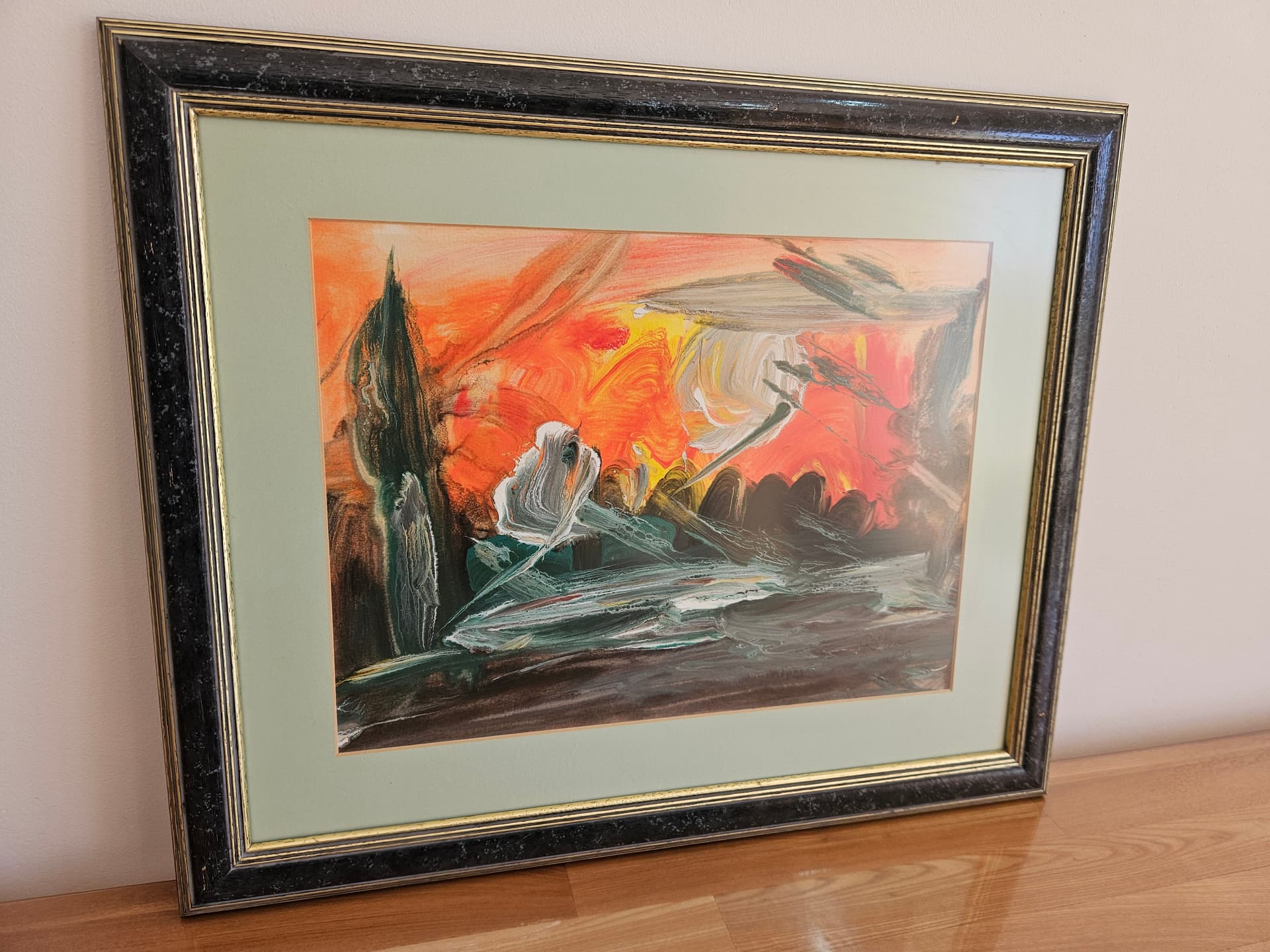 Painting Abstract Expressionism, 57x46.5 cm, canvas, wood, 1990s - 367049