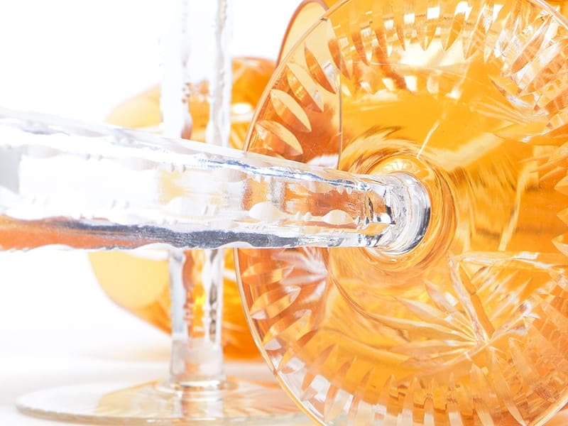 Set of Wine Glasses WMF Cristal Cabinet, orange crystal clear glass, WMF, Germany, 1950s - 367081