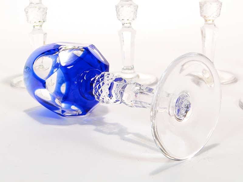 Set of liqueur glasses WMF Cristal Cabinet, multicolour crystal glass, WMF, Germany, 1960s. - 367084