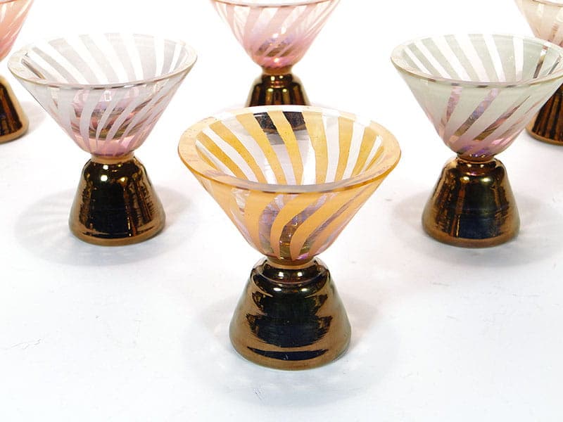 Set of liqueur glasses, crystal, multicolor, Germany, 1930s. - 367095