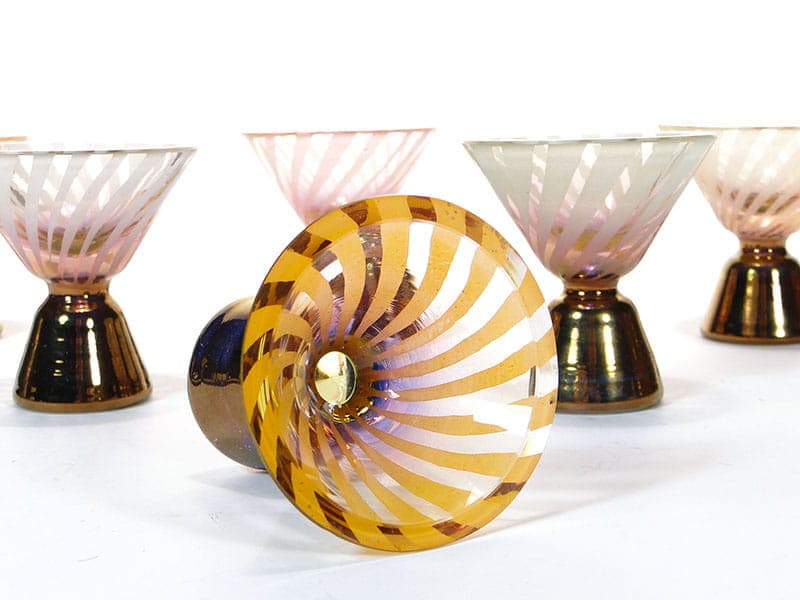 Set of liqueur glasses, crystal, multicolor, Germany, 1930s. - 367097