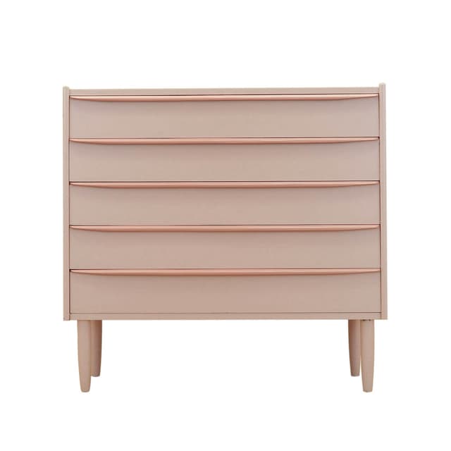 Komoda, różowy, teak, Dania, lata 70. - WYMIARY