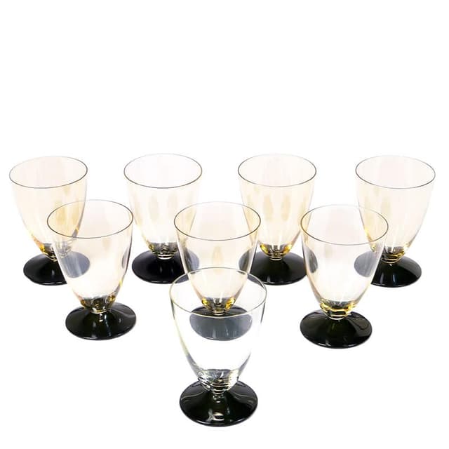 Set of wine glasses Art Deco, two-tone crystal, Hortensja, Poland, 1930s - DIMENSION