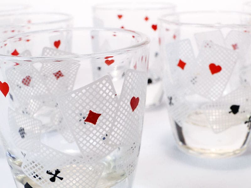 Set of shot glasses Pop Art, clear glass, Poland, 1950s - 367179