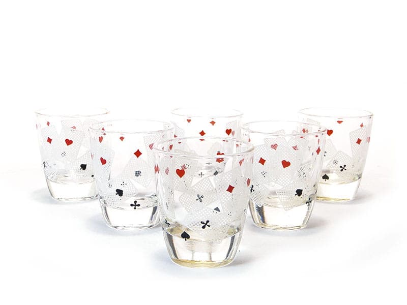 Set of shot glasses Pop Art, clear glass, Poland, 1950s - 367176