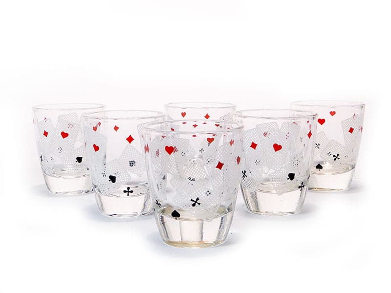 Set of shot glasses Pop Art, clear glass, Poland, 1950s - 367177
