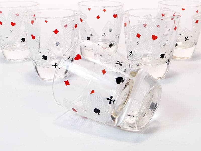 Set of shot glasses Pop Art, clear glass, Poland, 1950s - 367174