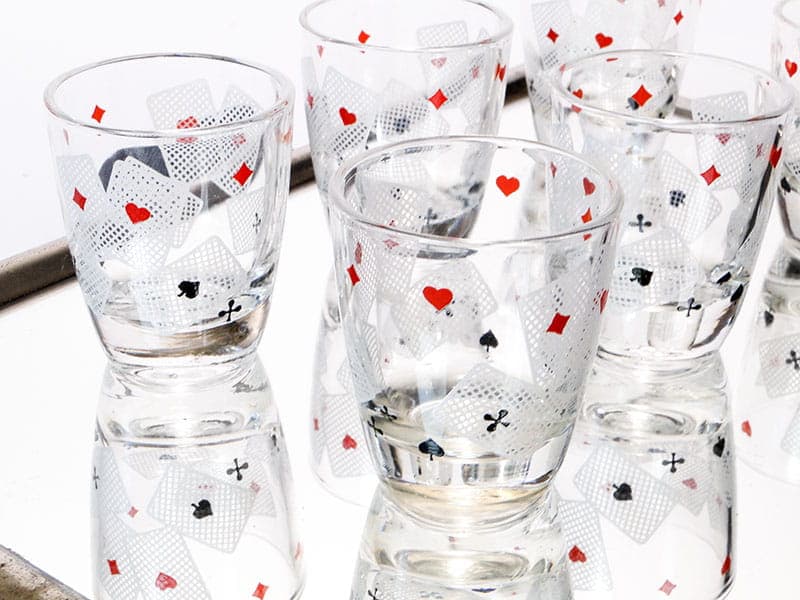 Set of shot glasses Pop Art, clear glass, Poland, 1950s - 367181